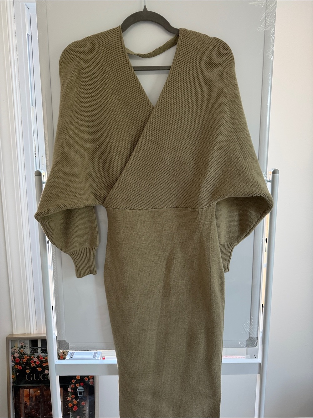 Petal & Pup Taupe Ribbed Knit Dress